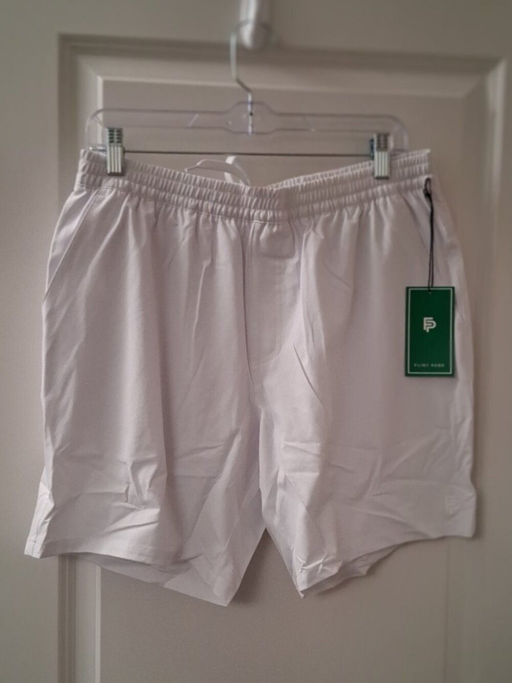 NWT Flint Park Men's Court Shorts White SZ L Tennis